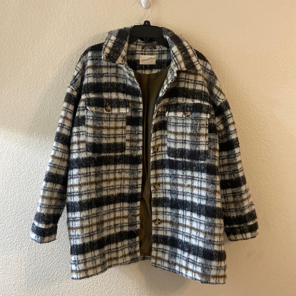 Universal Thread Oversized Brushed Wool Plaid Sha… - image 4